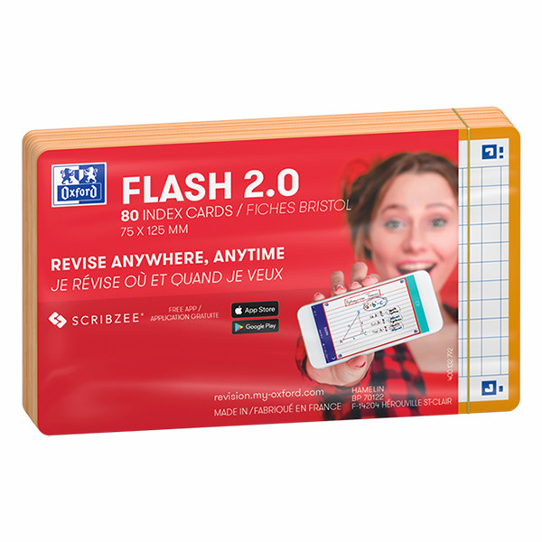 Skrivkort A7 orange (rutig) | Oxford | 80st 260211 - 2