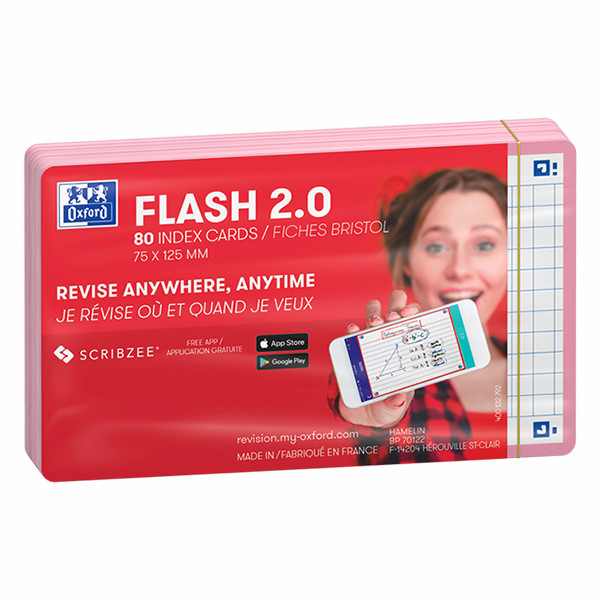 Skrivkort A7 rosa (rutig) | Oxford | 80st 260214 - 2