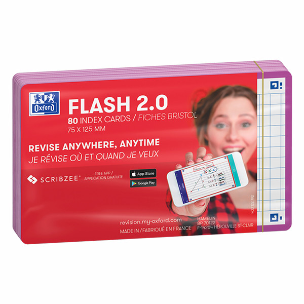 Skrivkort A7 violett (rutig) | Oxford | 80st 260209 - 2