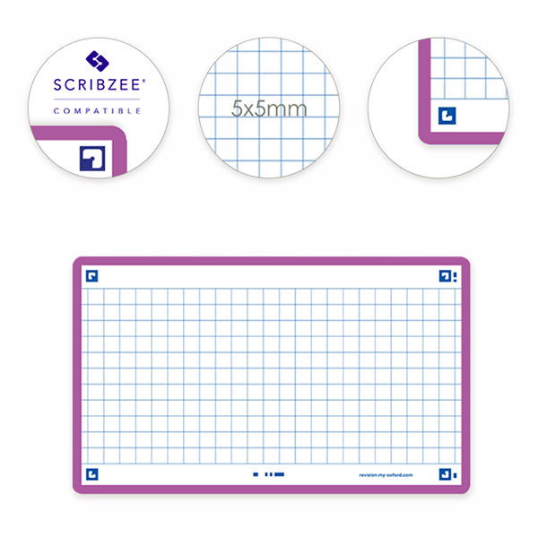 Skrivkort A7 violett (rutig) | Oxford | 80st 260209 - 3