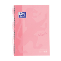 Spiralblock A4+ linjerat | 80 ark | Oxford Touch pastellrosa 260292