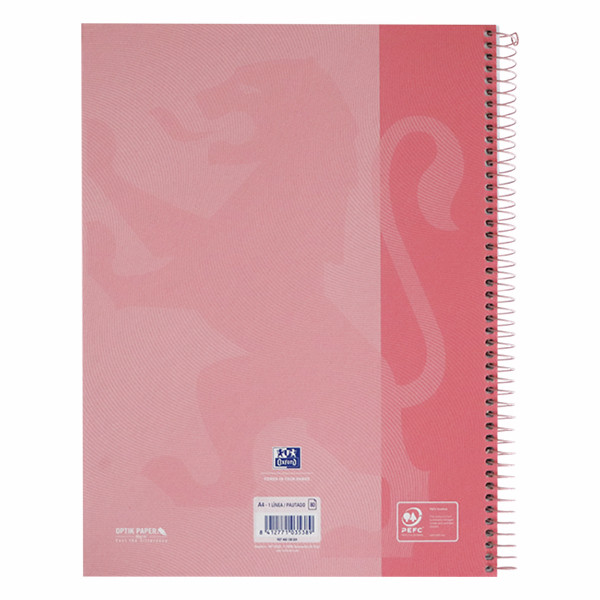 Spiralblock A4+ linjerat | 80 ark | Oxford Touch pastellrosa 260292 - 2