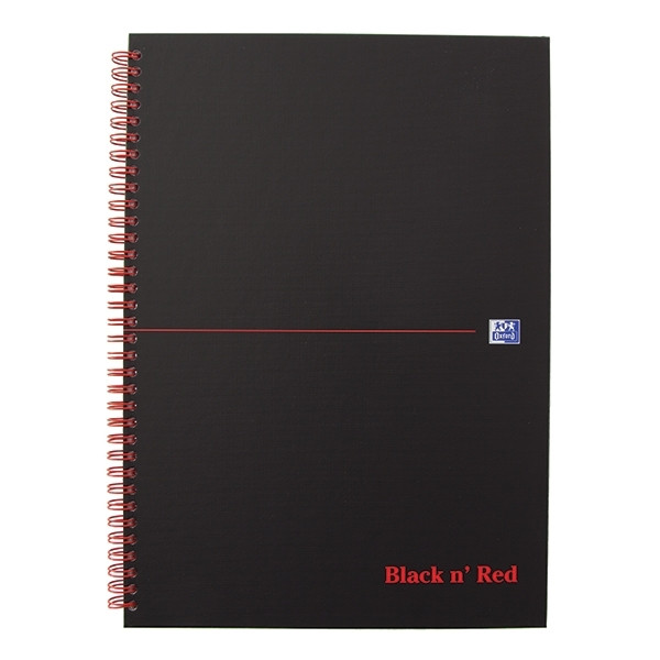 Spiralblock A4 linjerat | 70 ark | Oxford Black n' Red 260010 - 1