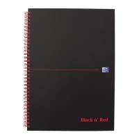 Spiralblock A4 rutat | 70 ark | Oxford Black n' Red 260011
