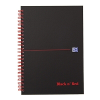 Spiralblock A5 rutat | 70 ark | Oxford Black n' Red 260013