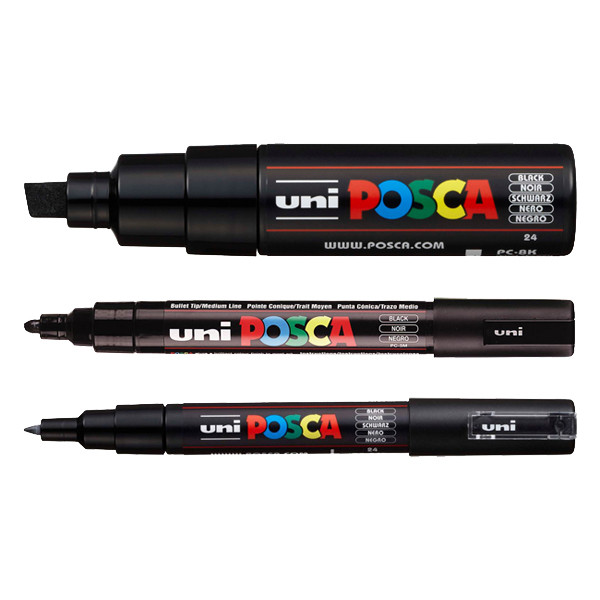 POSCA PC-1MC/5M/8K Märkpenna sorterade storlekar svart | 3st  424248 - 1