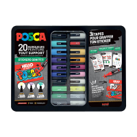 POSCA PC-1MC/PC-3M/PC-5M Märkpenna Graffiti sorterade färger rund | 20st 424480