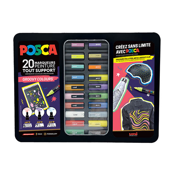 POSCA PC-1MC/PC-3M/PC-5M Märkpenna Groovy sorterade färger rund | 20st 424481 - 1