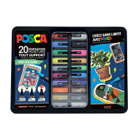 POSCA PC-1MC/PC-3M/PC-5M Märkpenna Pop Colors sorterade färger rund | 20st 424482