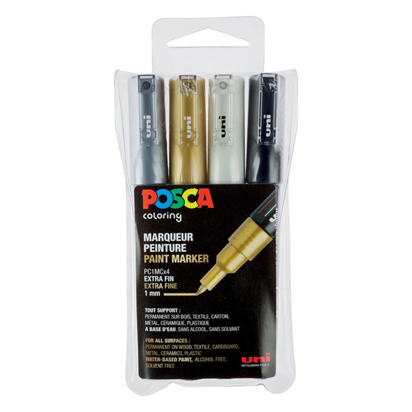 POSCA PC-1MC Märkpenna 0,7-1mm sorterade färger konisk | 4st PC1MC/4AASS09 424066 - 1