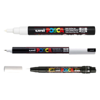 POSCA PC-1MR/PC-3M/PCF-350 Märkpenna sorterade storlekar vit | 3st  424251