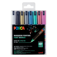 POSCA PC-1MR Märkpenna 0,7mm sorterade färger metallic rund | 8st PC1MR/8AASS19 424035