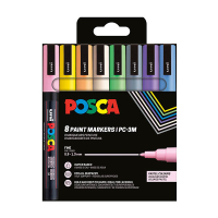 POSCA PC-3M Märkpenna 0,9-1,3mm sorterade färger pastell rund | 8st PC3M/8AASS16 424110