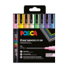 POSCA PC-3M Märkpenna 0,9-1,3mm sorterade färger pastell rund | 8st