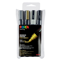 POSCA PC-5M Märkpenna 1,8-2,5mm sorterade färger metallic rund | 4st PC5M/4AASS09 424166