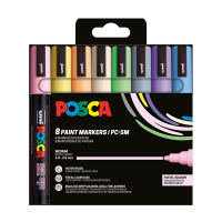 POSCA PC-5M Märkpenna 1,8-2,5mm sorterade färger pastell rund | 8st PC5M/8AASS25 424170