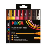 POSCA PC-5M Märkpenna 1,8-2,5mm sorterade färger varma rund | 8st PC5M/8AASS15 424171