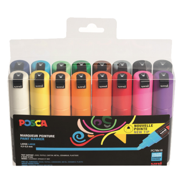 POSCA PC-7M Märkpenna 4,5-5,5mm sorterade färger rund | 16st PC7M/16AASS31 424192 - 1