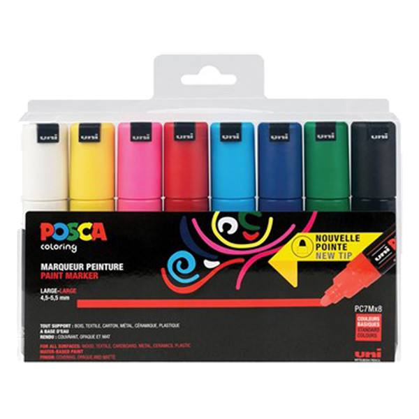 POSCA PC-7M Märkpenna 4,5-5,5mm sorterade färger rund | 8st PC7M/8AASS18 424191 - 1