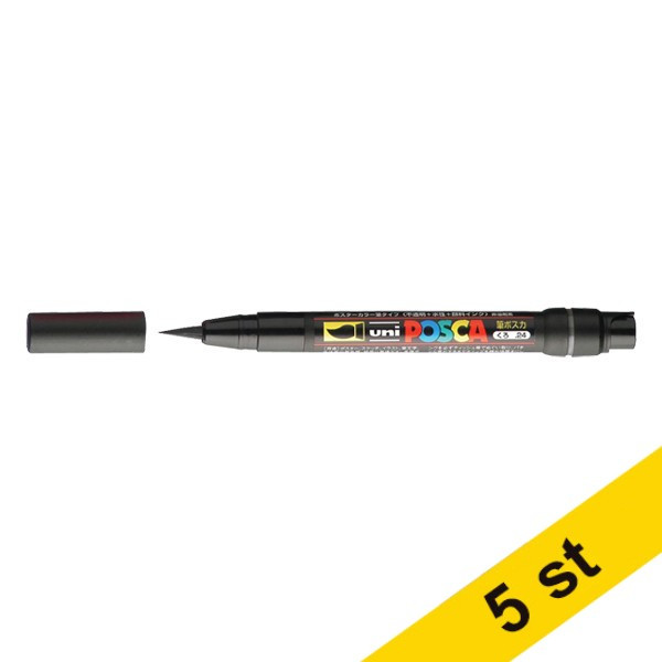 POSCA PCF-350 Märkpenna 1mm svart pensel | 5st 424256 - 1
