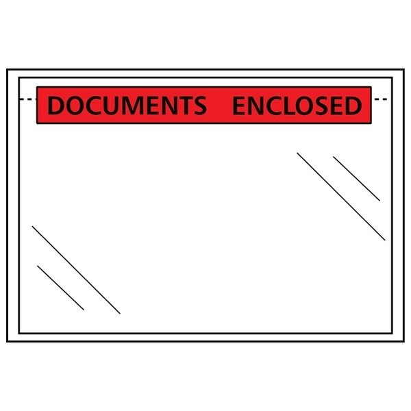Packsedelskuvert A5 | 123ink | förtryckta "Documents enclosed" | 1.000st 310502C 301201 - 1