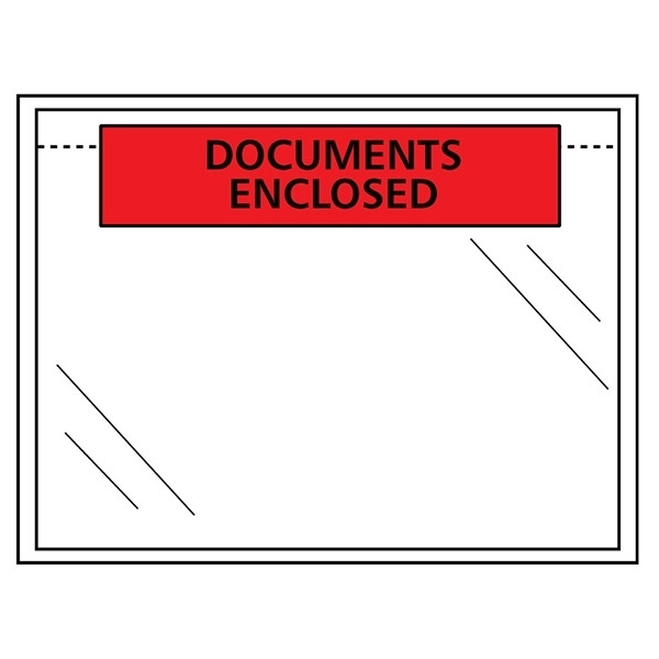 Packsedelskuvert A6 | 123ink | förtryckta "Documents enclosed" | 100st $$ RD-310102-100C 300769 - 1