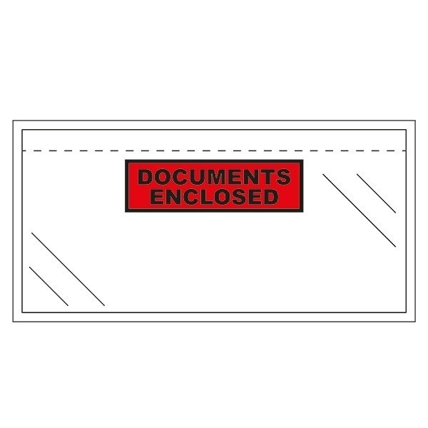 Packsedelskuvert DL | 123ink | förtryckta "Documents enclosed" | 100st RD-310302-100C 300770 - 1