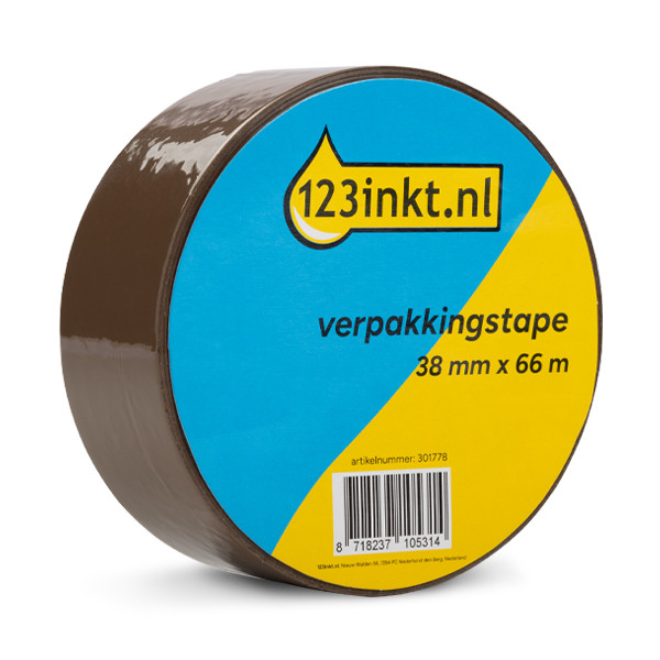 Packtejp 38mm x 66m | 123ink | brun | 1st 57166-00000-05C 301778 - 1