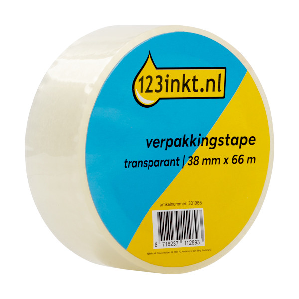 Packtejp 38mm x 66m | 123ink |  transparent | 1st 57165-00000-05C 301986 - 1