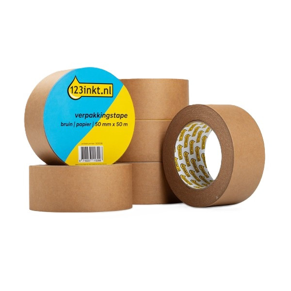 Packtejp 50mm x 50m | 123ink | brunt papper | 6st 302010 - 1