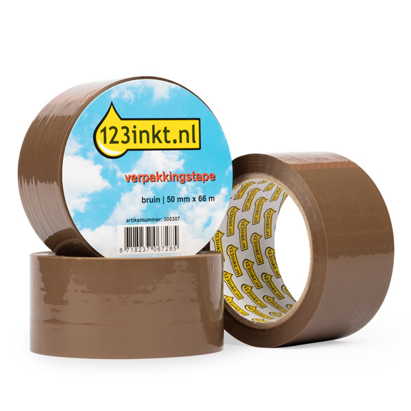 Packtejp 50mm x 66m | 123ink | brun | 3st 300339 - 1