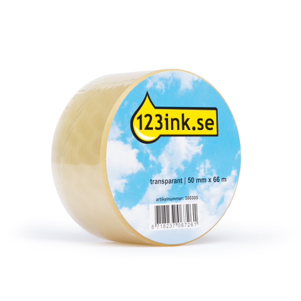 Packtejp 50mm x 66m | 123ink | transparent | 1st 300305 - 1