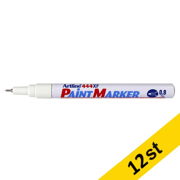 Paint Marker permanent 0.8mm | Artline 444XF | vit | 12st  360676 - 1