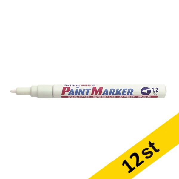Paint Marker permanent 1.2mm | Artline 440XF | vit | 12st  360674 - 1