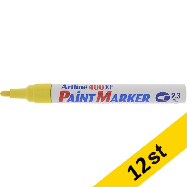 Paint Marker permanent 2.3mm | Artline 400XF | gul | 12st  360649 - 1