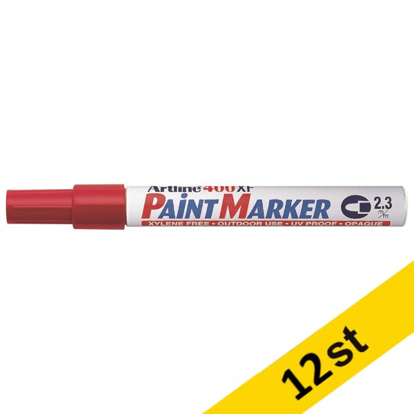 Paint Marker permanent 2.3mm | Artline 400XF | röd | 12st  360655 - 1