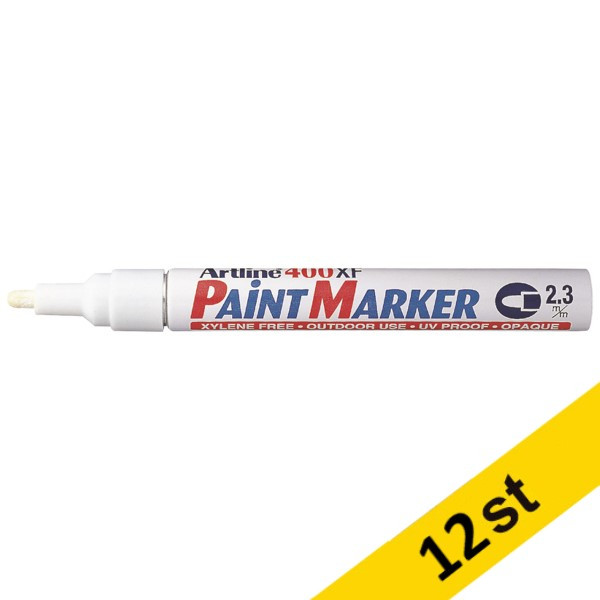 Paint Marker permanent 2.3mm | Artline 400XF | vit | 12st  360645 - 1