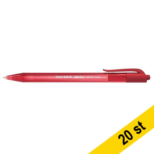 Papermate Kulspetspenna 1.0mm | Papermate InkJoy 100 RT | röd | 20st  240014 - 1