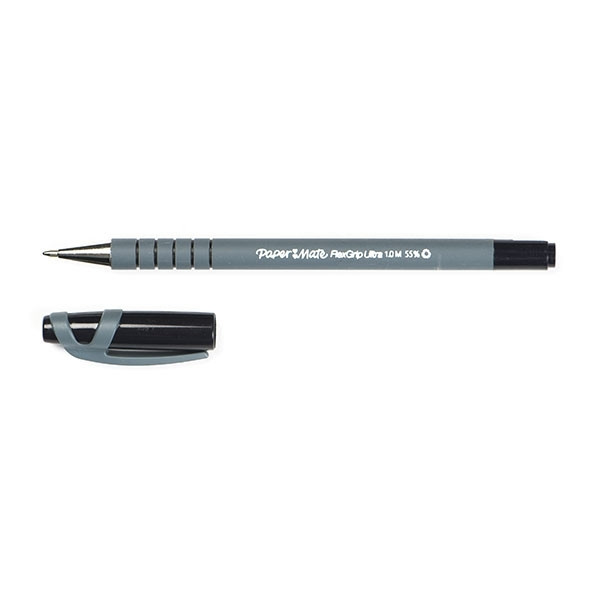 Papermate Kulspetspenna med lock 1.0mm | Papermate Flexgrip Ultra Stick | svart S0190113 237110 - 1