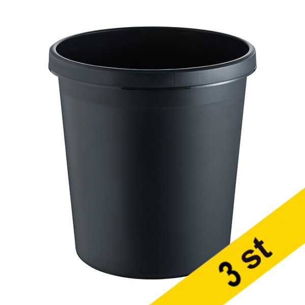 Papperskorg 18L | 123ink | svart 3st 301612 - 1
