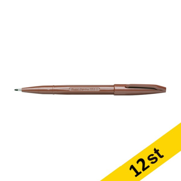 Fineliner 0.8mm | Pentel Sign S520 | brun | 12st 210312 - 1