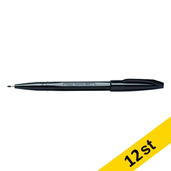 Fineliner 0.8mm | Pentel Sign S520 | svart | 12st 210080 - 1