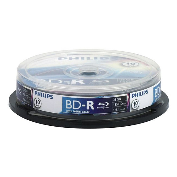 Philips Blu-Ray BD-R | 6X | 25GB | Spindle | 10-pack BR2S6B10F/00 098022 - 1