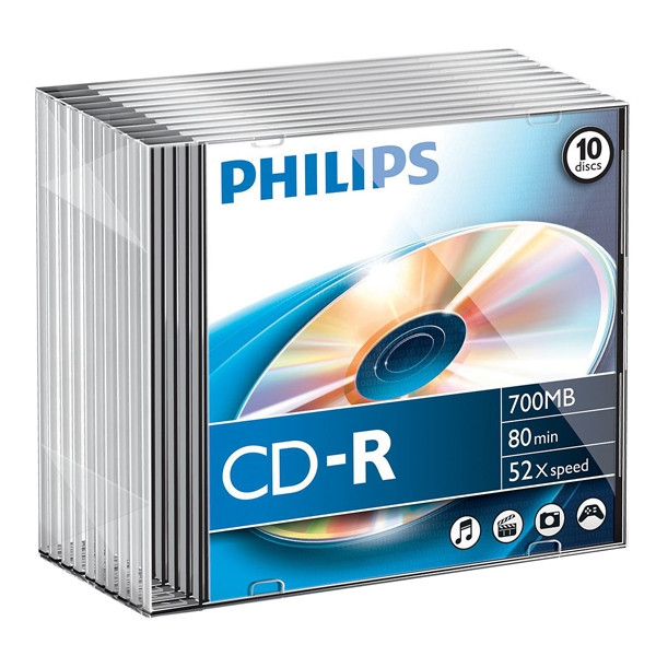 Philips CD-R | 52X | 700MB | Jewel Case | 10-pack CR7D5NS10/00 098000 - 1