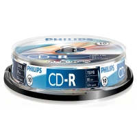 Philips CD-R | 52X | 700MB | Spindle | 10-pack CR7D5NB10/00 098001