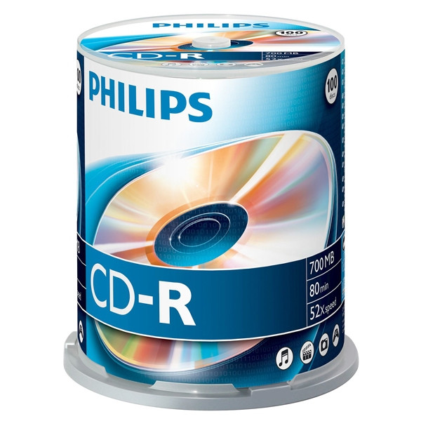 Philips CD-R | 52X | 700MB | Spindle | 100-pack CR7D5NB00/00 098004 - 1
