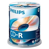 Philips CD-R | 52X | 700MB | Spindle | 100-pack CR7D5NB00/00 098004