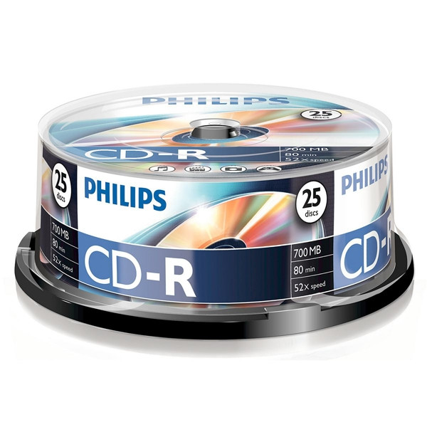Philips CD-R | 52X | 700MB | Spindle | 25-pack CR7D5NB25/00 098002 - 1