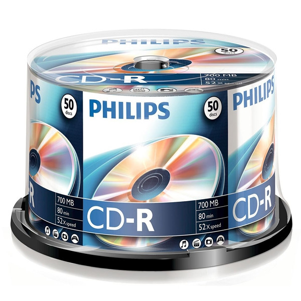 Philips CD-R | 52X | 700MB | Spindle | 50-pack CR7D5NB50/00 098003 - 1