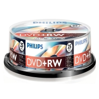 Philips DVD+RW | 4X | 4.7GB | Spindle | 25-pack DW4S4B25F/00 098016